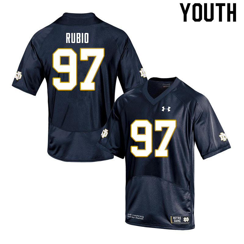 Youth #97 Gabe Rubio Notre Dame Fighting Irish College Football Jerseys Sale-Navy - Click Image to Close